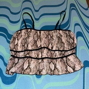 Snakeskin Print Cropped Tank